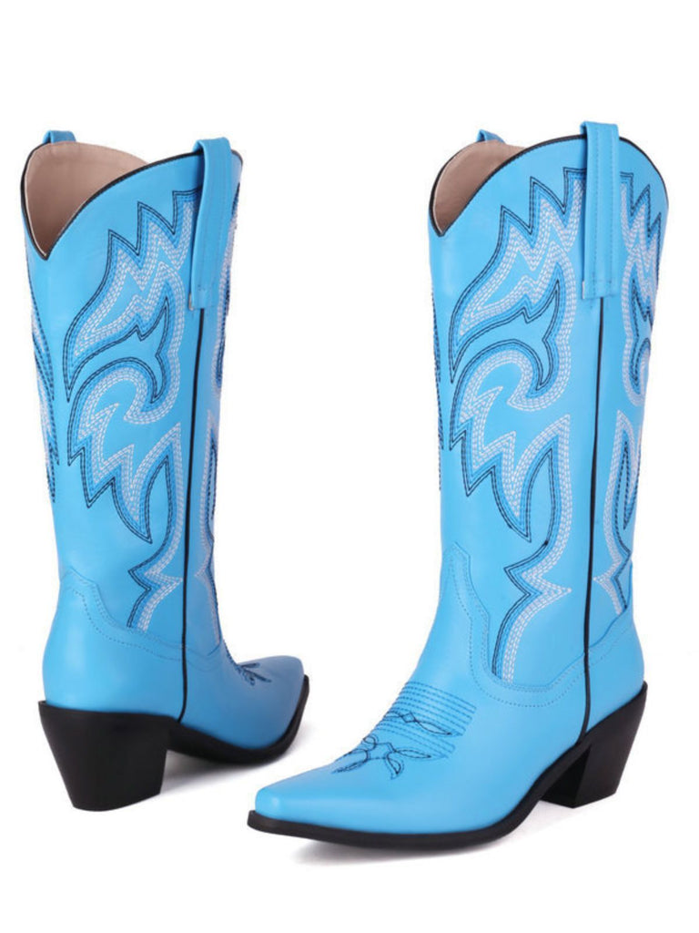 Vintage Stickerei Western Cowboy Stiefel