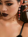 Gothic Blut Perle Quaste Ohrringe