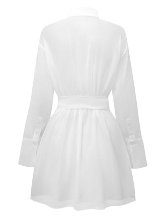 1960er Solide Durchsichtig Hemd Kleid