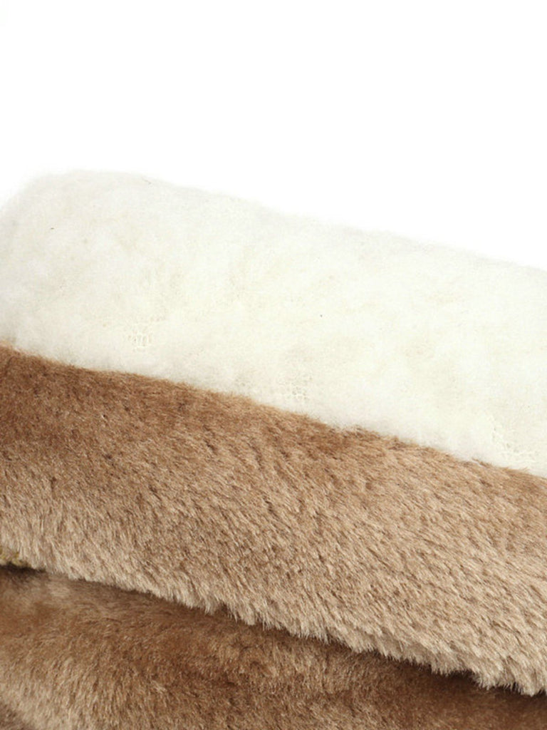 Vintage Kunstpelz Bommel Winter Schnee Stiefel