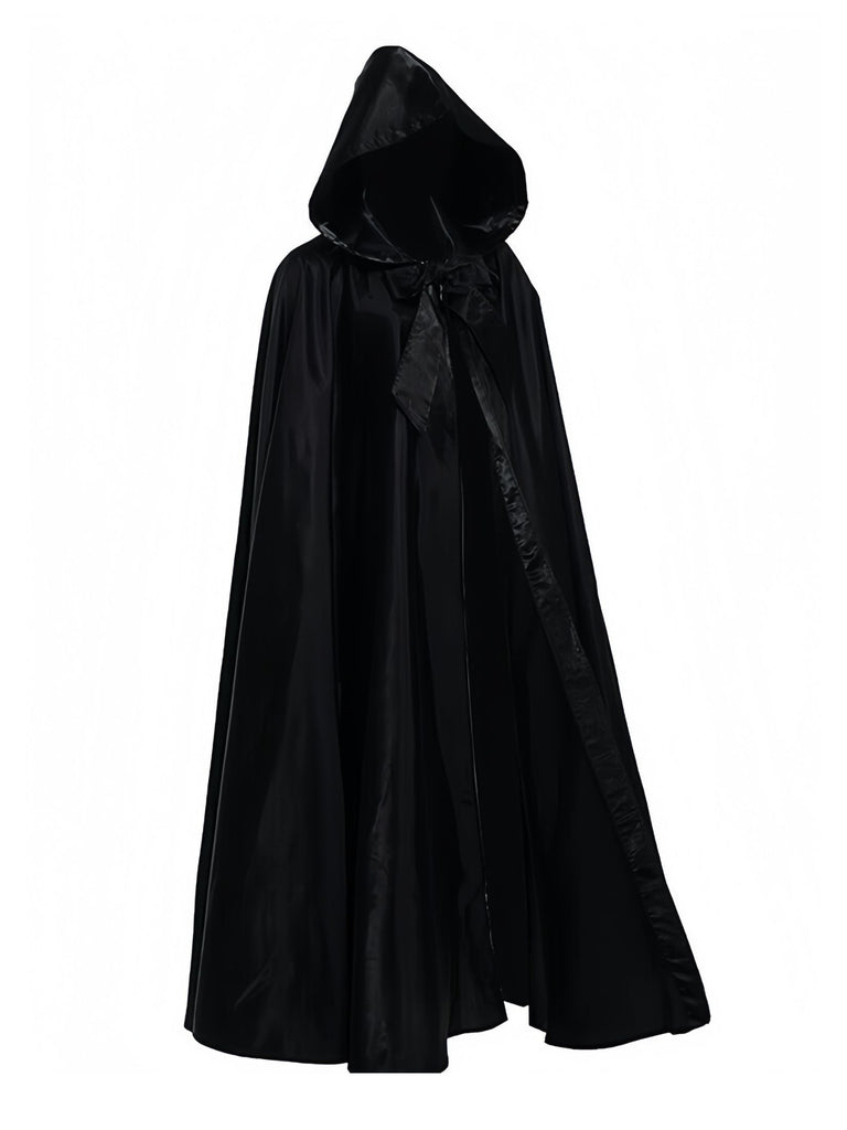 Halloween Solide Tie Hooded Cape Cloak