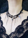 Gothic Quaste Kreuzanhänger  Mehrreihige Perlenkette