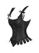 Schwarz 1980er Jacquard Brokat Gothic Korsett