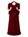 1930er Viktorianisch Gothic Puffärmel Spitze Kleid