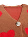 1950er Valentinstag Herz Drucken Stricken Strickjacke