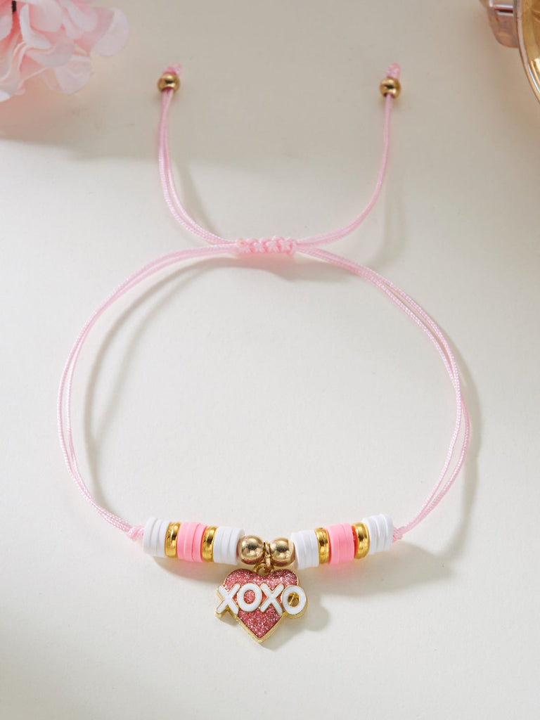 Herz Liebe Verstellbar Gewebt Valentinstag Armband