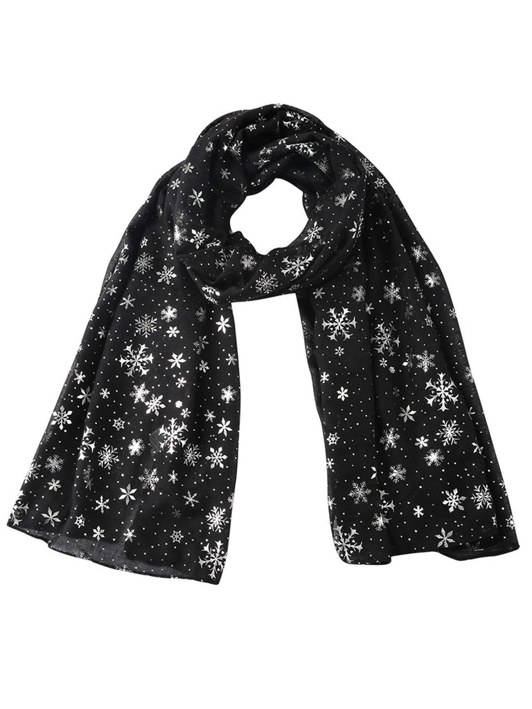 Winter Durchsichtig Glitzer Schneeflocken Schal