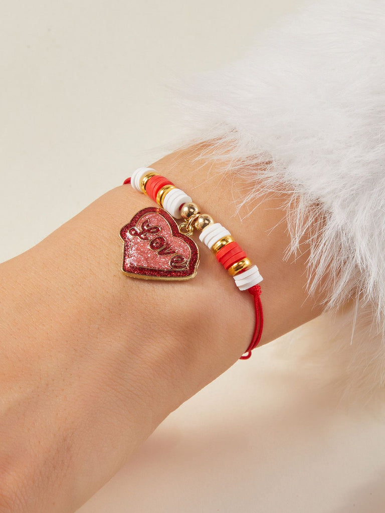 Herz Liebe Verstellbar Gewebt Valentinstag Armband