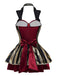 Weinrot 1970er Halloween Samt Piratenkapitän Kleid