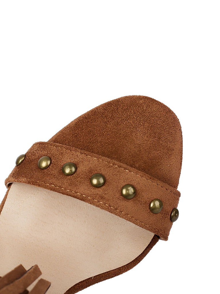 Vintage Quaste Stiletto-Stiefel mit Nieten
