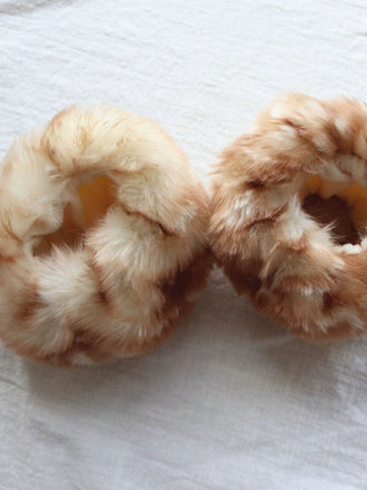 Vintage Khaki Hirsch Stil Kunst Pelz Manschetten