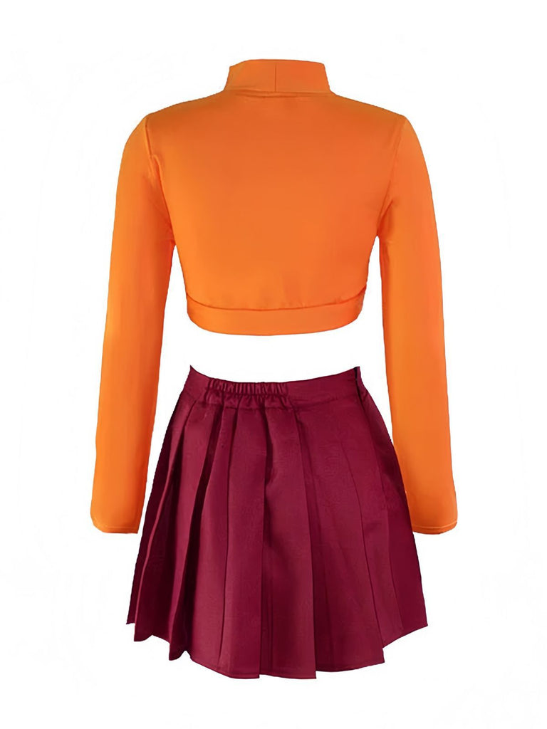 2PCS Orange & Rot 1960er Velma Top & Rock