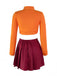 2PCS Orange & Rot 1960er Velma Top & Rock