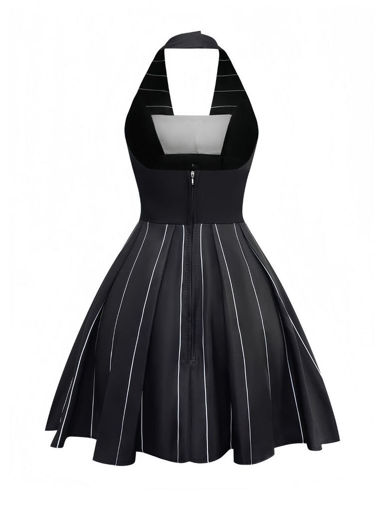 [Vorverkauf] 1960er Nightmare Before Weihnachten Schläger Streifen Kleid