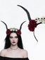 Gothic Schädel Rose Dämonenhorn Stirnband