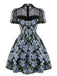1970er Gänseblümchen Polka Dot Netz Kleid