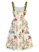 1950er Träger Blumen Schnürung Korsett Kleid