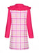 2PCS 1960er Plaids Tasche Wednesday Addams Stil Top & Kleid