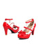 Vintage Bogen Farbblock Schnalle Mary Jane Schuhe