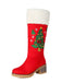Rot Stickerei Weihnachtsbaum Fuzzy Schneestiefel