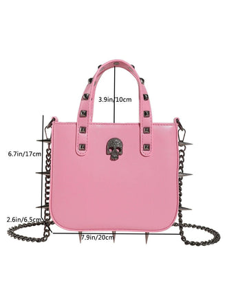 Gothic PU Leder Punk Nieten Handtasche