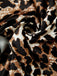 Schwarz 1980er Wickel Leopard Rüschen Binde Mini Kleid