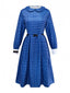 Blau 1940er Plaid Waise Esther Kleid