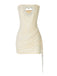 1980er Trägerlos Herz Cutout Diamant Spitze Kleid