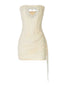 1980er Trägerlos Herz Cutout Diamant Spitze Kleid
