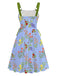 1950er Träger Blumen Schnürung Korsett Kleid