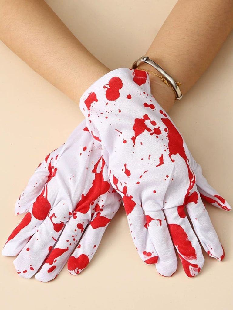 Weiß Halloween Schreckliche blutige Handschuhe