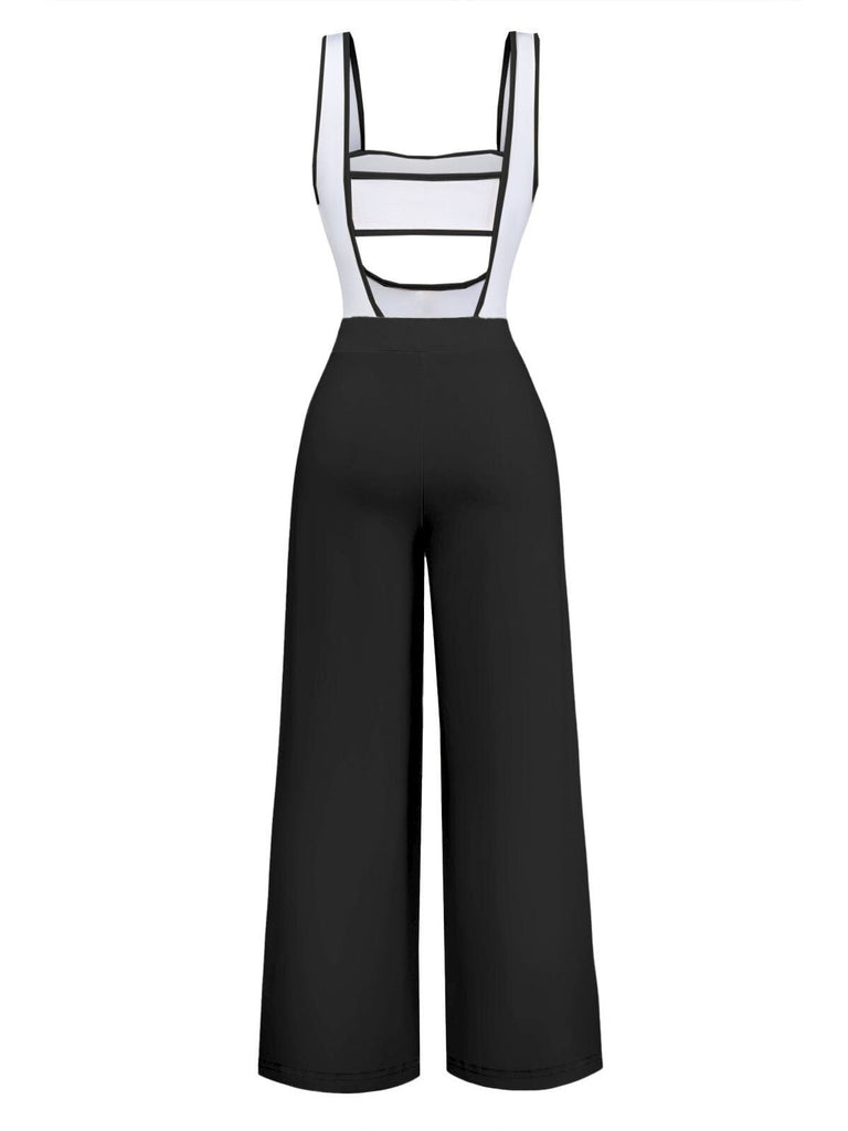 1950er Trägerlos Cut-Out Patchwork Jumpsuit Set