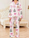 Weiß 1940er Weihnachten Candy Canes Pyjama Set