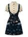 [Vorverkauf] Blau 1960er Halloween Kürbis Schädel Drucken Suspender Kleid