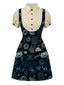 [Vorverkauf] Blau 1960er Halloween Kürbis Schädel Drucken Suspender Kleid