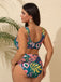 [Übergröße] Mehrfarbig 1950er Tropisch Blumen Bikini Set