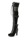 Vintage Bogen Schnürung Lange Stiefel mit hohem Absatz