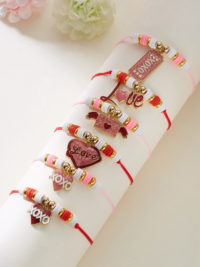 Herz Liebe Verstellbar Gewebt Valentinstag Armband