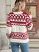 Rot & Weiß 1950er Weihnachten Fair Isle Stricken Pullover