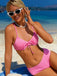 Rosa 1950er Plaid Schnürung Bikini Set