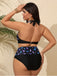 [Übergröße] 1950er Halfter Schmetterlinge Blumen Bikini Set