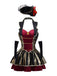 Weinrot 1970er Halloween Samt Piratenkapitän Kleid