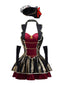 Weinrot 1970er Halloween Samt Piratenkapitän Kleid