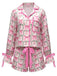 2PCS 1960er Weihnachten Langarm Taste Pyjama Set