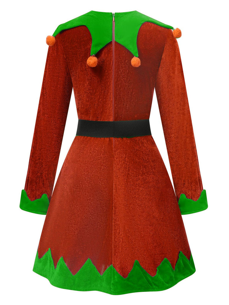 [Vorverkauf] Rot 1940er Weihnachten Elf Kleid