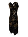 1920er V-Ausschnitt Pailletten Perlenbesatz Flapper Kleid