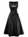 1940er Solide Leder A-Linie Ärmelloses Kleid