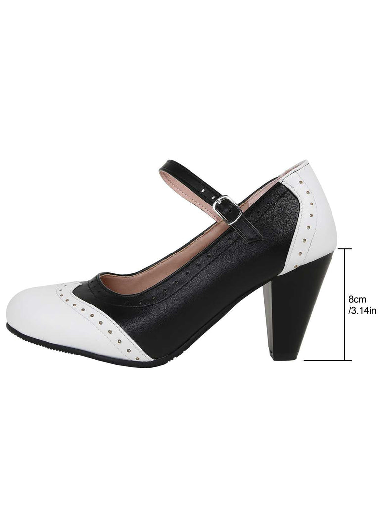 Vintage Farbblock Mary Jane Heels