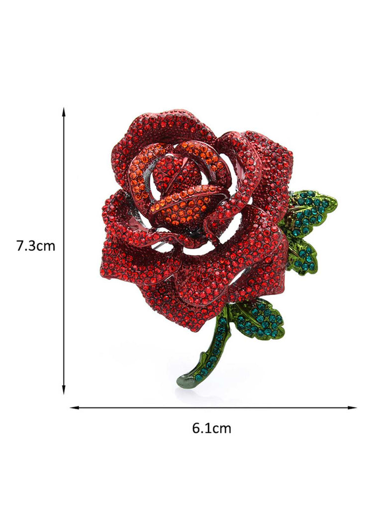 Vintage Strassstein Rose Brosche