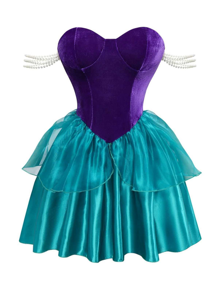 1950er Meerjungfrauen Prinzessin Ariel Kostüm Kleid Mit Krone